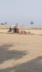 Laser land Leveller levelling the deserted Areas of Thal Layyah District Punjab